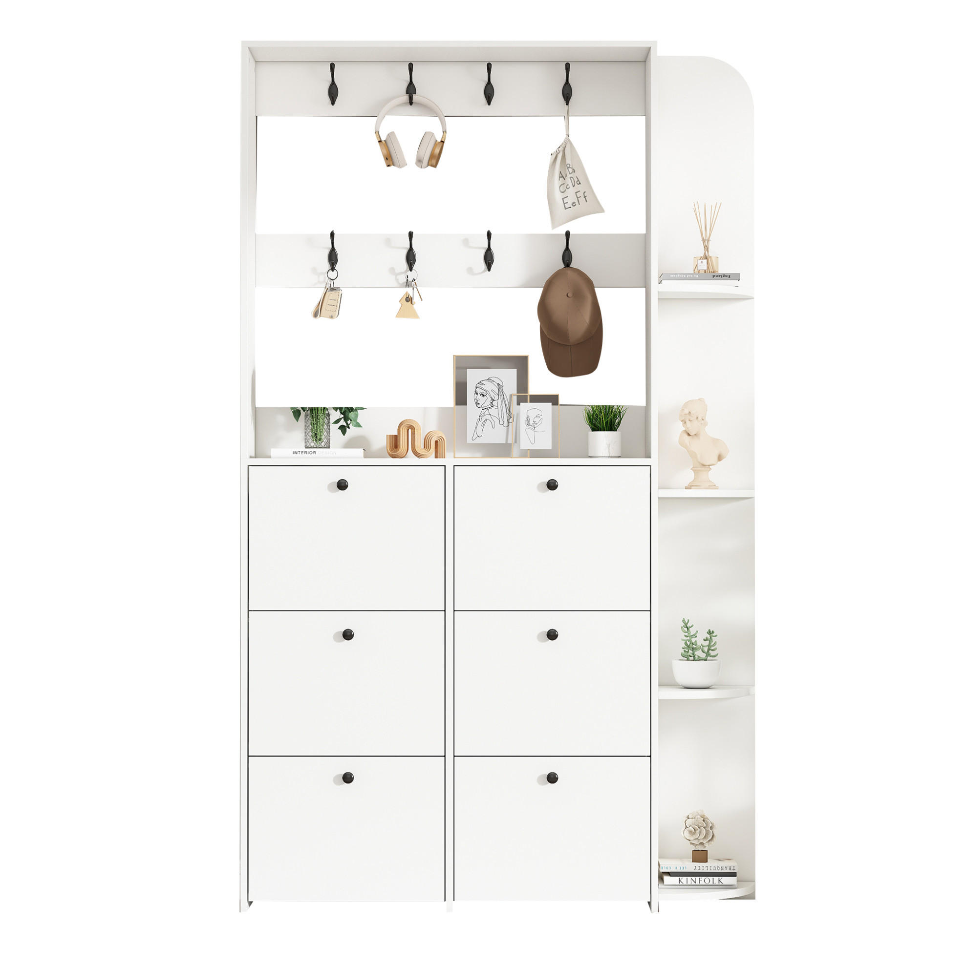 GARDEROBE 120/200/24 cm Weiß aus Spanplatte mit Klapptüren - Weiß, Holzwerkstoff (24/200/120cm) - OKMYHOME