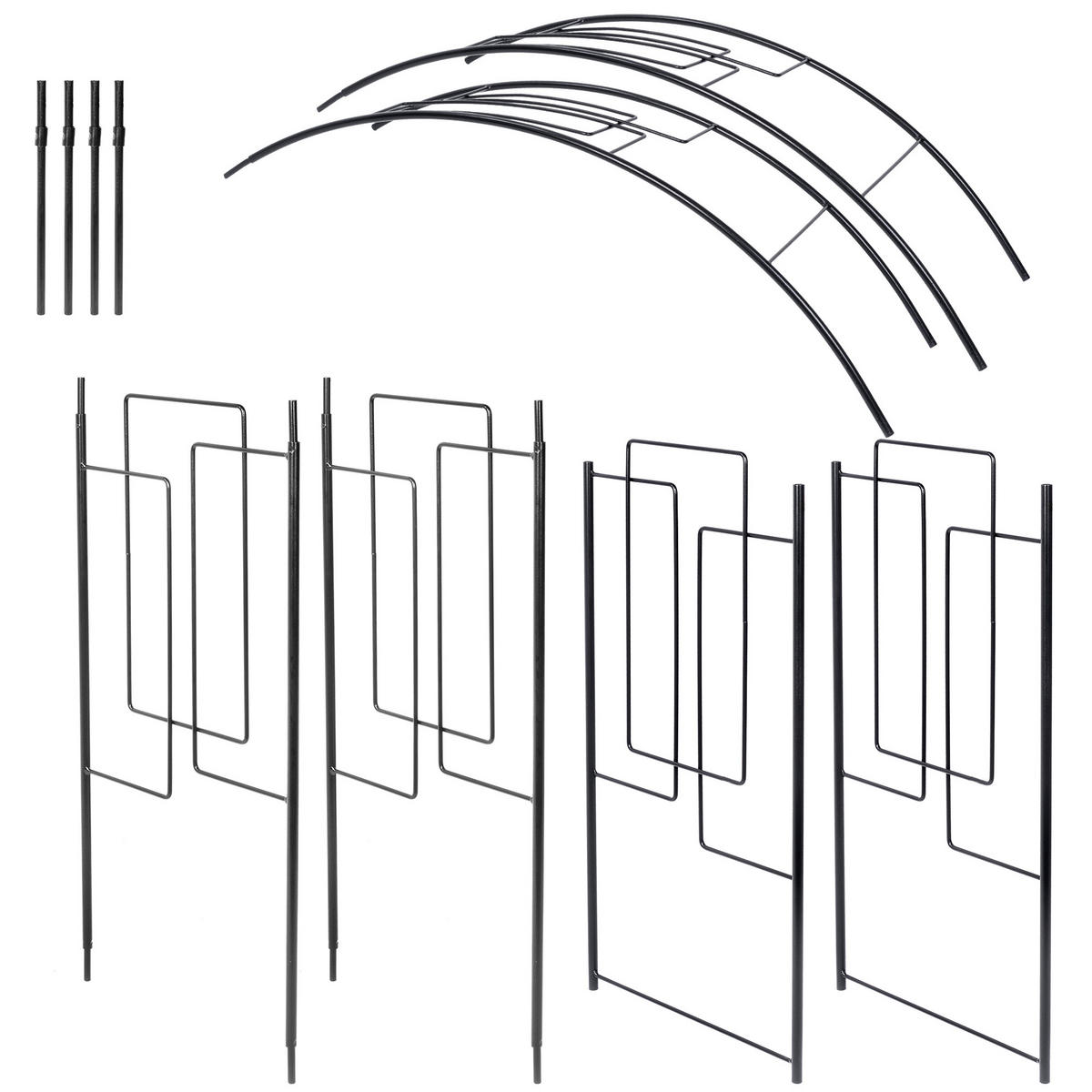 GARTENPERGOLA für Blumen 250 cm, schwarz - Schwarz, Metall (150/250cm) - KADAX