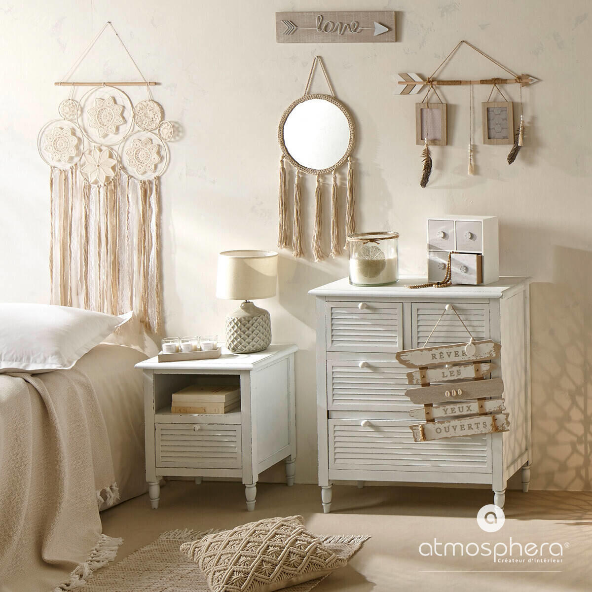 Thumbnail - Atmosphera Createur d´interieur Zierkissen, Beige, Naturmaterialien, Abstrakt, Füllung: Polyester, Quadratisch, 40x40 cm...