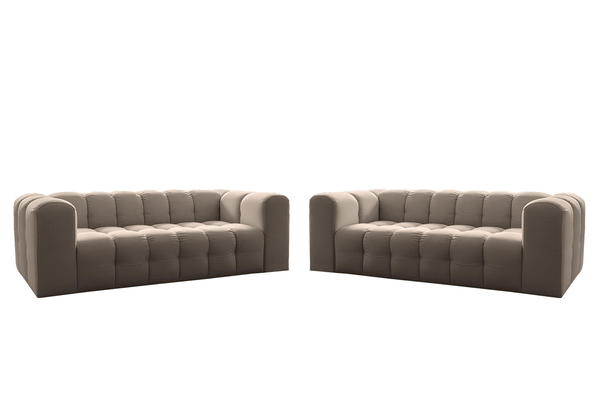 SOFASET Solvie 4-4 In Tiffani - Taupe, Holzwerkstoff/Textil (250/75/106cm) - Fun Möbel