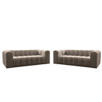 SOFASET Solvie 4-4 In Tiffani - Taupe, Holzwerkstoff/Textil (250/75/106cm) - Fun Möbel