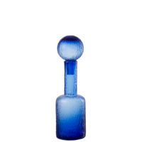 DEKOOBJEKT FLASCHE RELIEF Blau - Blau, Glas (12.5/43/12.5cm) - J-Line