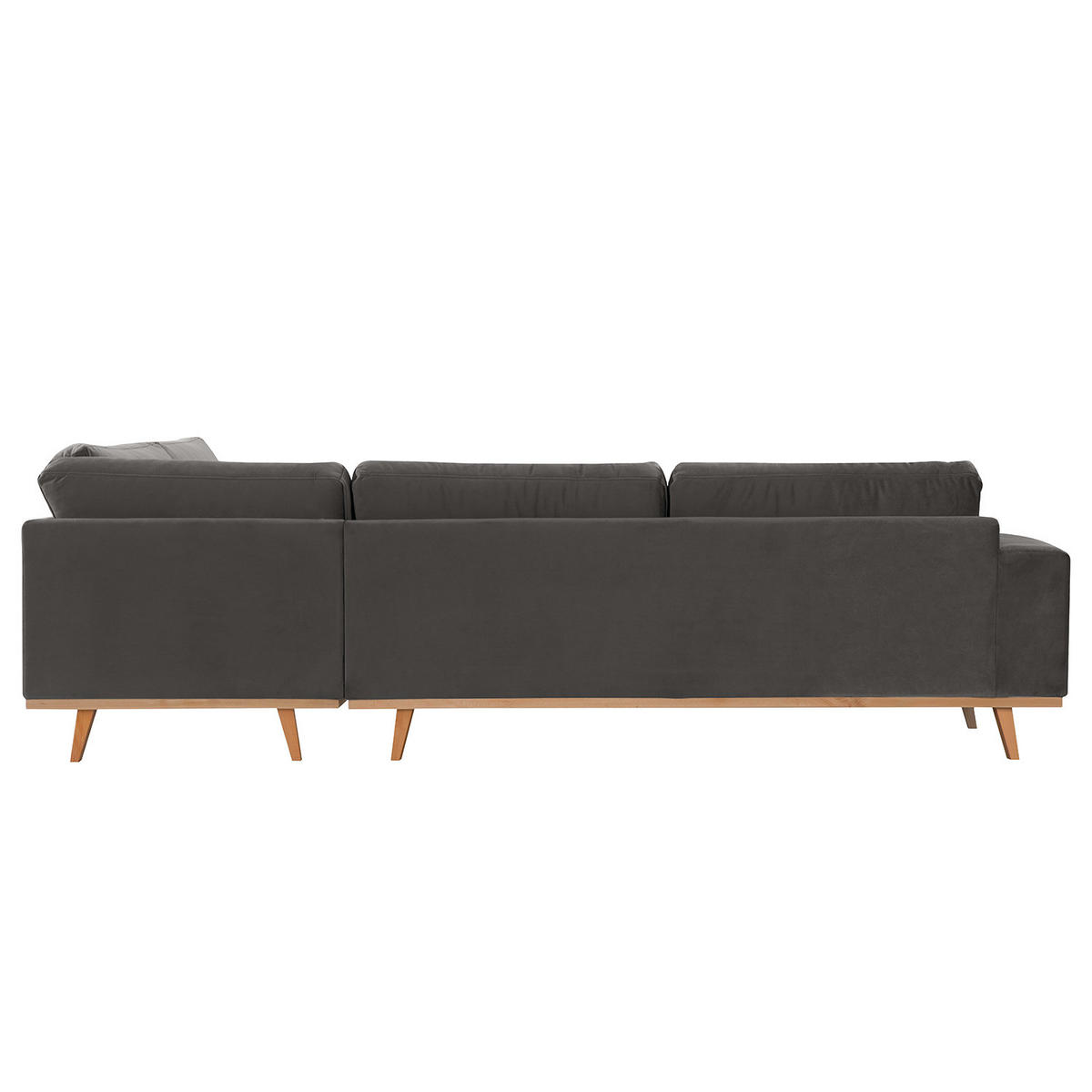 ECKSOFA mit Ottomane - Beige/Buchefarben, Buchenholz/Textil (287/219cm) - home24