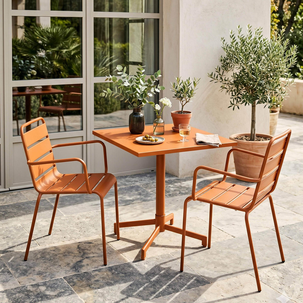 GARTENSET 3-tlg., Karamell - Braun, Metall - Oviala