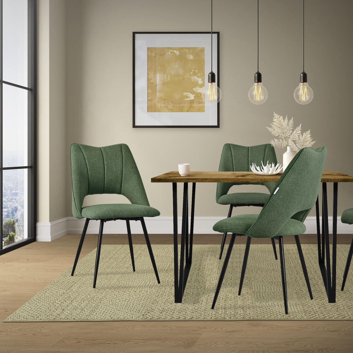 ESSZIMMERSTUHL 6er Set Grün - Grün, Metall (57/89/53cm) - ML-DESIGN