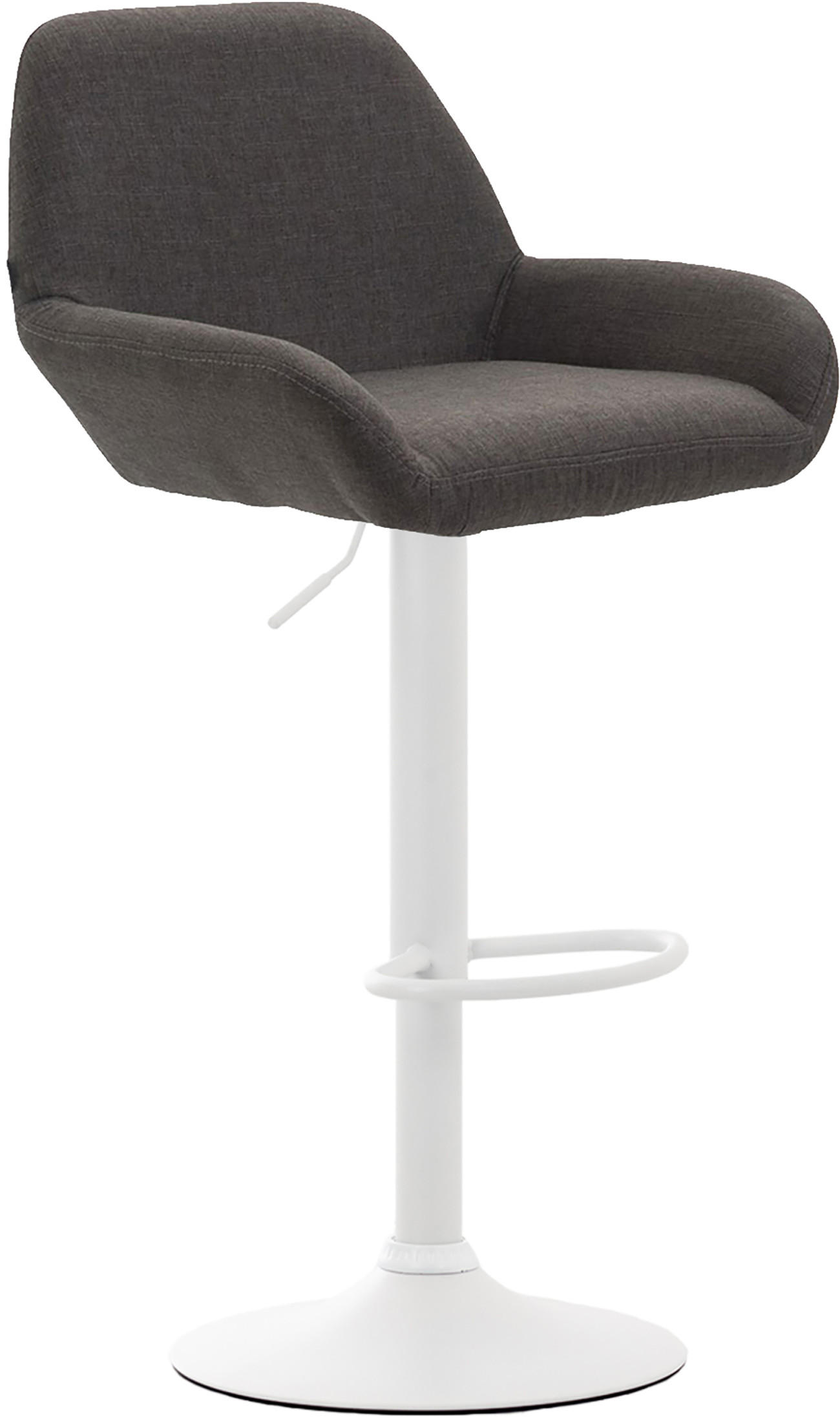 BARHOCKER DUBLIN Dunkelgrau Stoff Weiß - Dunkelgrau, Textil/Metall (51/89/52cm) - DELUKE