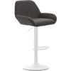 BARHOCKER DUBLIN Dunkelgrau Stoff Weiß - Dunkelgrau, Textil/Metall (51/89/52cm) - DELUKE