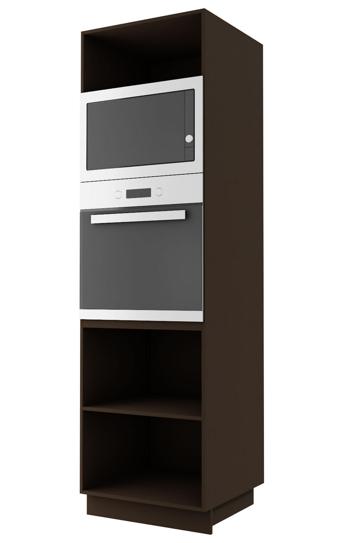 BACKOFENUMBAUSCHRANK Essen D14/RU/60/207 Grau Hochglanz / Lava Matt 60 / 59 / 207cm - Dunkelgrau/Grau, Holz/Holzwerkstoff (60/207/59cm) - Feldmann-Wohnen