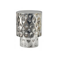 BEISTELLTISCH MAYENNE, Aluminium, handgefertigt, Silber, Ø 36 x 50 cm - Silberfarben, Metall (36/36/50cm) - KADIMA DESIGN
