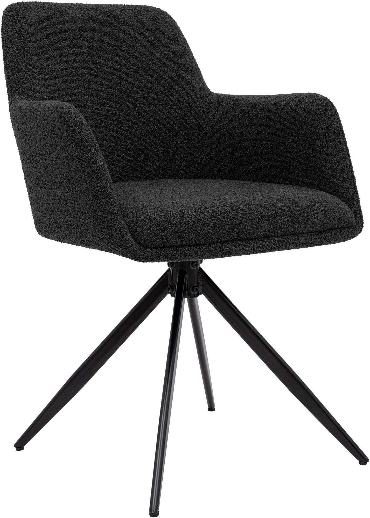 ESSZIMMERSTUHL Stoff Dunkelgrau - Dunkelgrau/Schwarz, Textil/Metall (56/82/58cm) - CLP