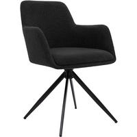 ESSZIMMERSTUHL Stoff Dunkelgrau - Dunkelgrau/Schwarz, Textil/Metall (56/82/58cm) - CLP