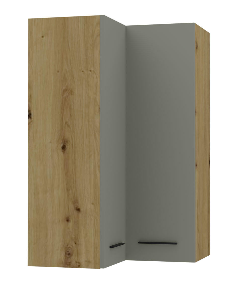 ECKHÄNGESCHRANK Bonn W14/60 Eiche Artisan / reed green matt 60 / 60 / 96cm - Eiche Artisan/Grün, Holz/Holzwerkstoff (60/96/60cm) - Feldmann-Wohnen