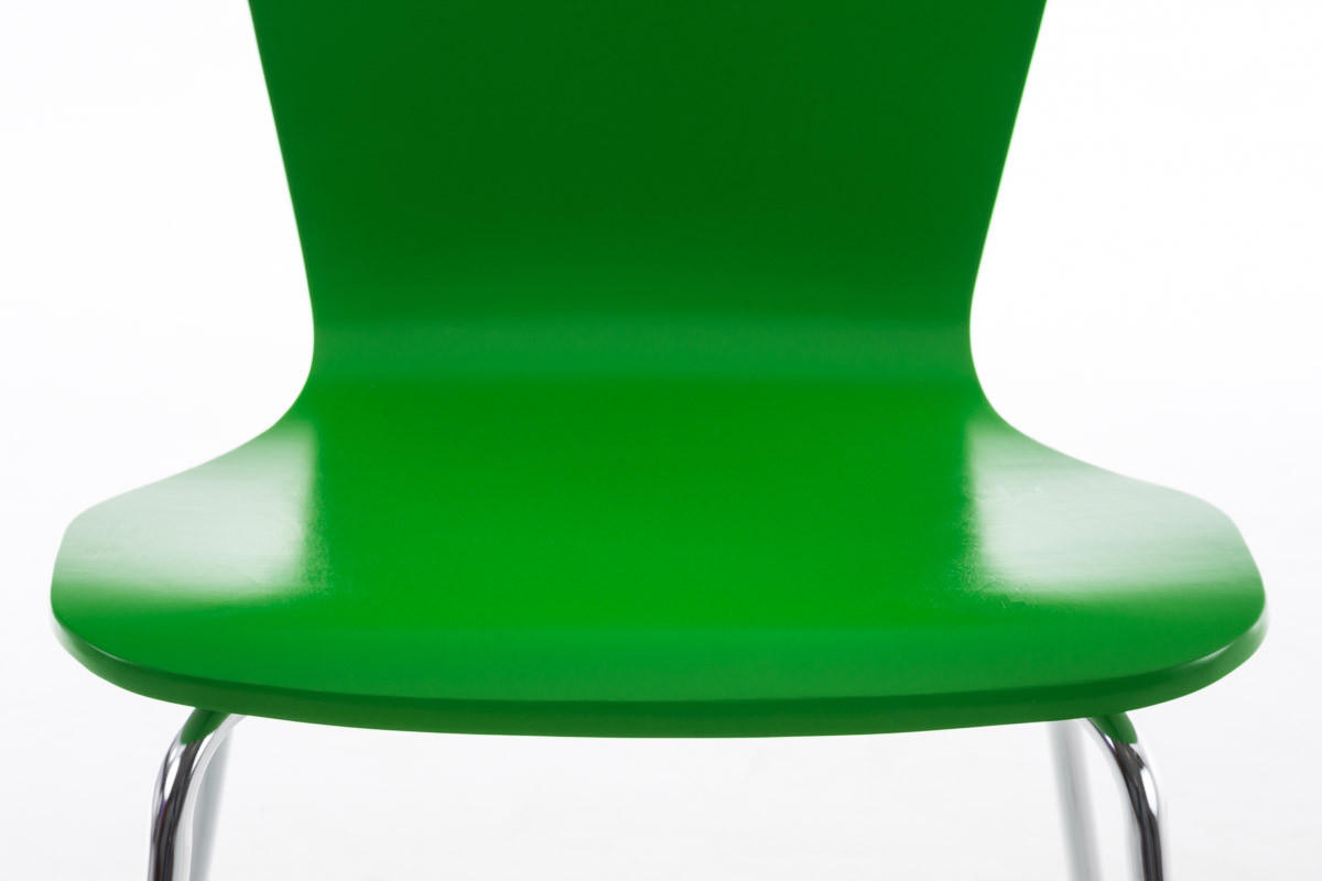 BESUCHERSTUHL Jaron mit Holzsitz und Metallgestell, Farbe: Grün - Chromfarben/Grün, Holz/Metall (43/84/50cm) - TPFLiving