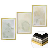 WANDBILDER 3er Set - 40x60 cm Goldrahmen - Pastellfarbene Aquarelltexturen - Goldfarben, Kunststoff (40/60cm) - ArtPrintCave