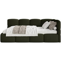JUGENDBETT Cloudy Olivgrün 120 cm, Bouclé - Schwarz/Olivgrün, Kunststoff/Textil (120/200cm) - Selsey