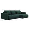 ECKSOFA mit Schlaffunktion Strukturstoff Stoff Grün - Dunkelgrün/Schwarz, Kunststoff/Textil (278/149cm) - Makamii