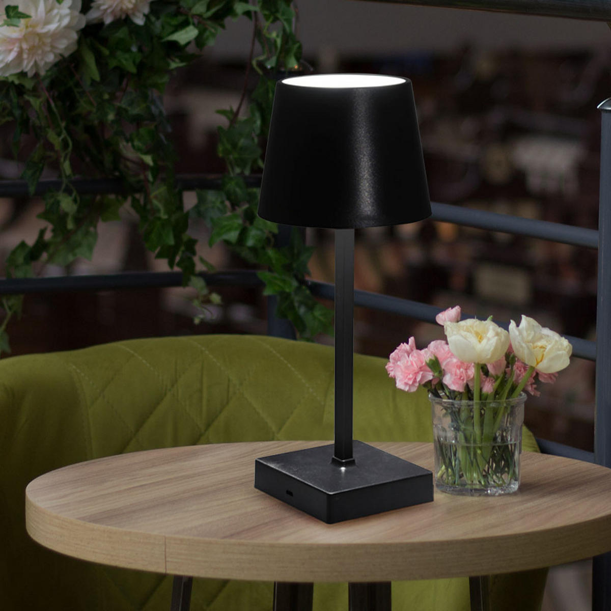 LED TISCHLEUCHTE Schwarz Touchfunktion - Schwarz, Metall (10.5/10.5/26cm) - Cepewa