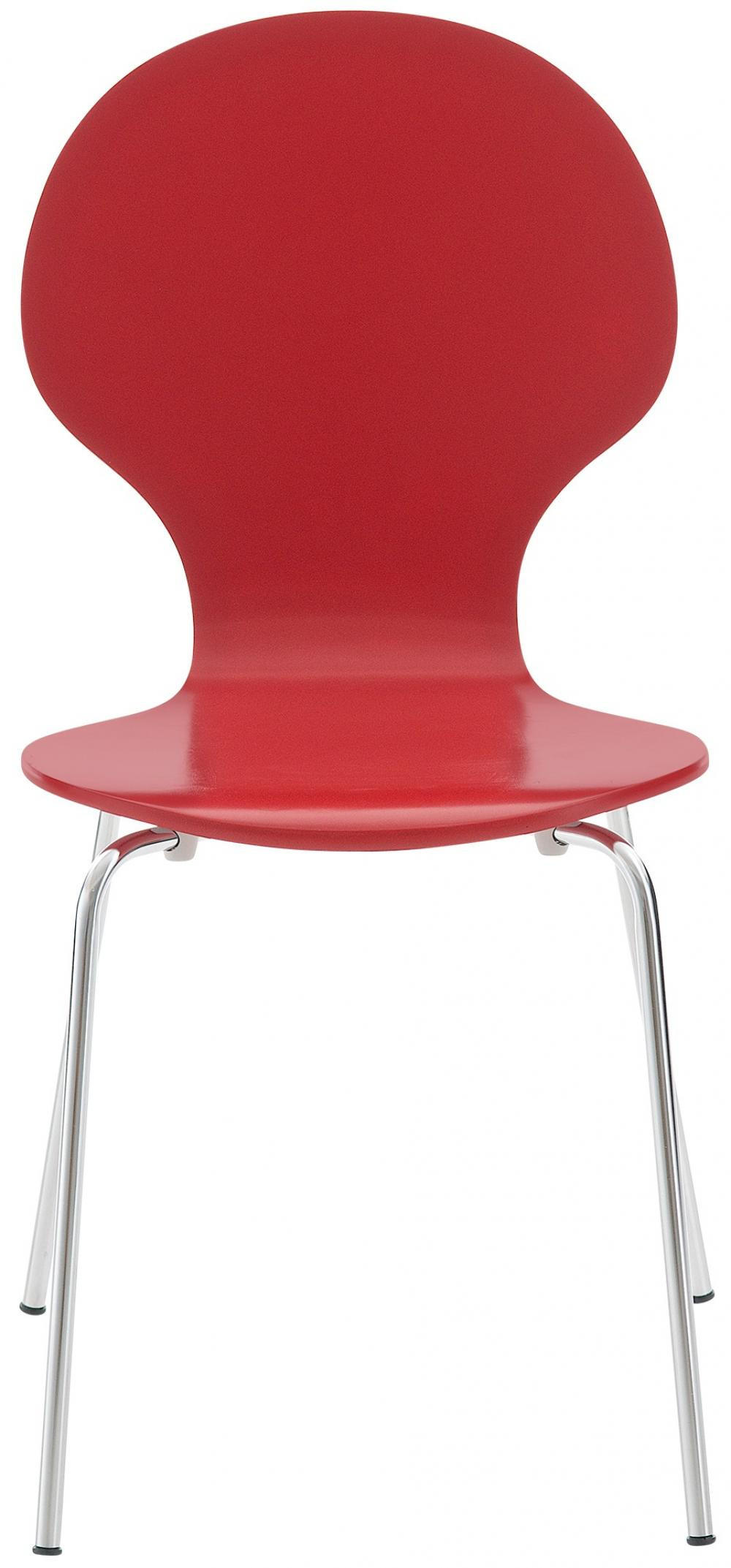 BESUCHERSTUHL Holz rot - Chromfarben/Rot, Holz/Metall (43/86/45cm) - CLP