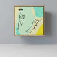 SIDEBOARD BODY LANGUAGE, Eichefarben, 57,5x42x57,5 cm, Ohne Füße - Eichefarben/Multicolor, Holzwerkstoff (57.5/57.5/42cm) - SpaceRebels