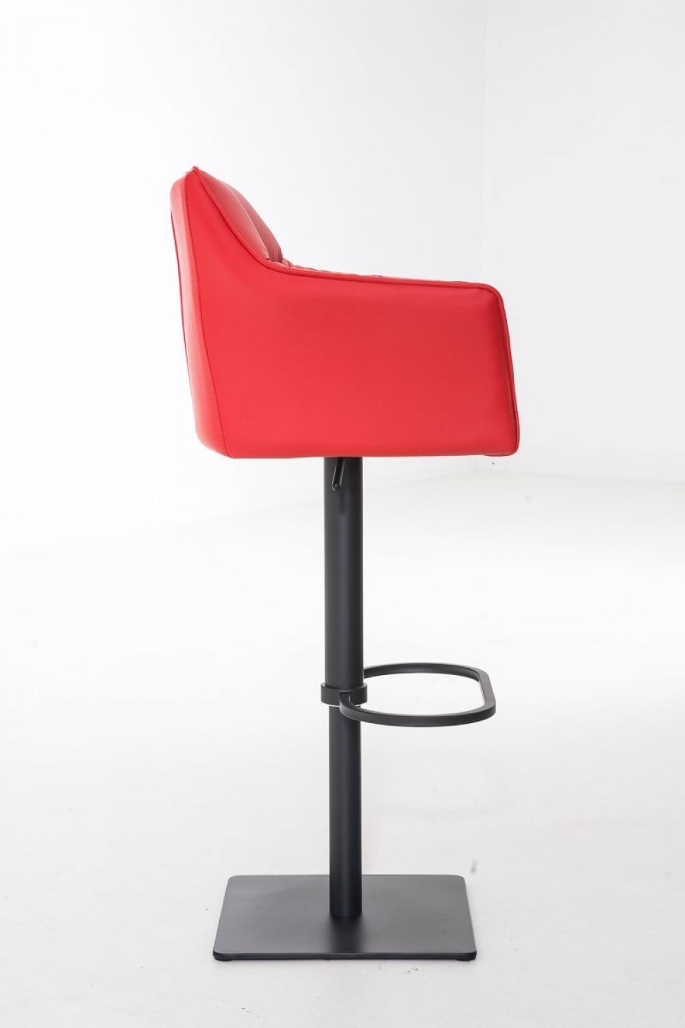 BARHOCKER Lederlook Rot - Rot/Schwarz, Textil/Metall (64/88/45cm) - CLP
