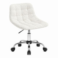 BÜROSTUHL höhenverstellbar drehbar Chenille Weiß - Weiß, Metall (43/67.5/43cm) - Meubliv