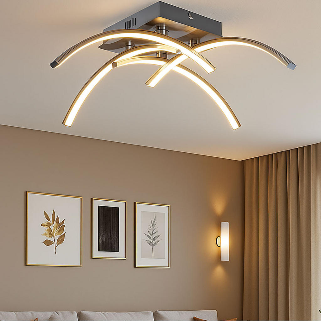 Thumbnail - Esto Led, Silber, Metall, 48.5x15x48.5 cm, Lampen & Leuchten, LED Beleuchtung, LED-Deckenleuchten