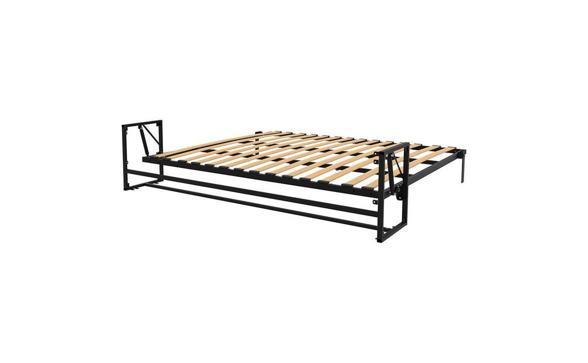 WANDBETT Morphy Classik Modulares SizeFlex- und TypeFlex-System - 200x192 Horizontal - Schwarz, Holz/Metall (200/192cm) - WallBedKing