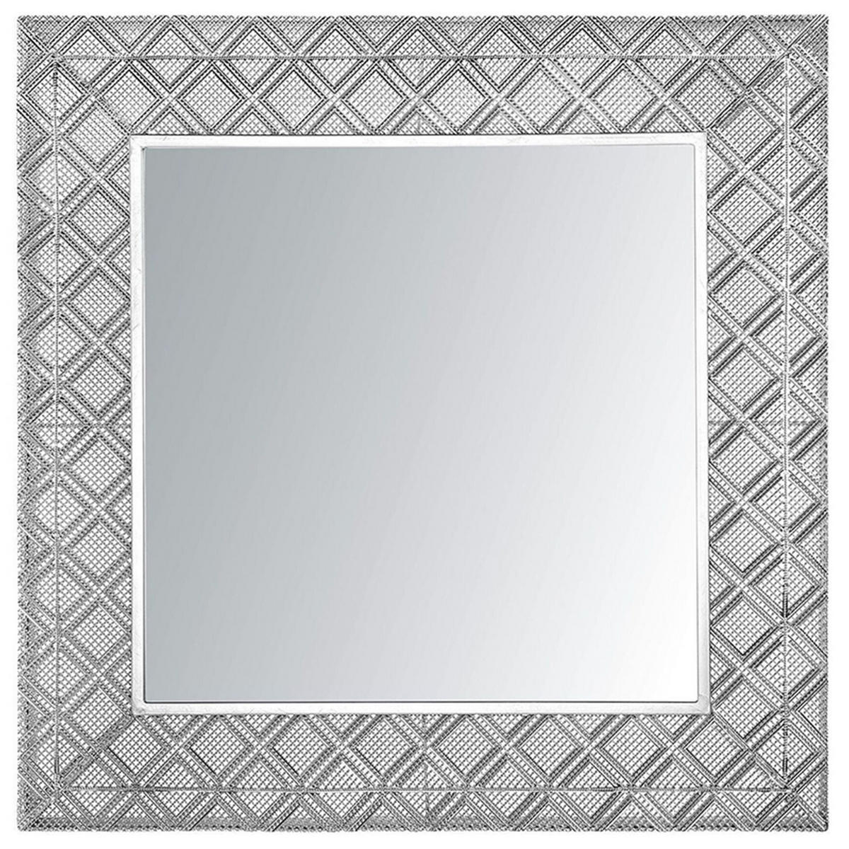 WANDSPIEGEL silber quadratisch 80/80 cm Evettes - Silberfarben, Metall (80/80/5cm) - Beliani