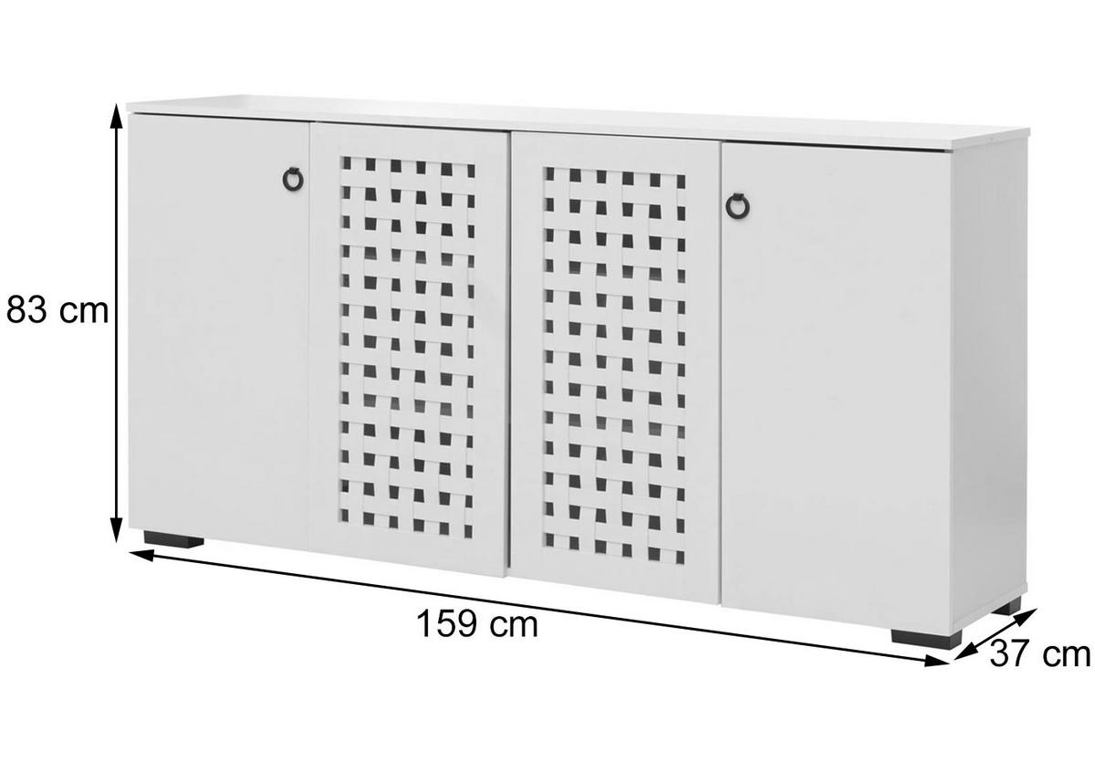 SIDEBOARD Weiß - Weiß, Holzwerkstoff (159/83/37cm) - Jamb