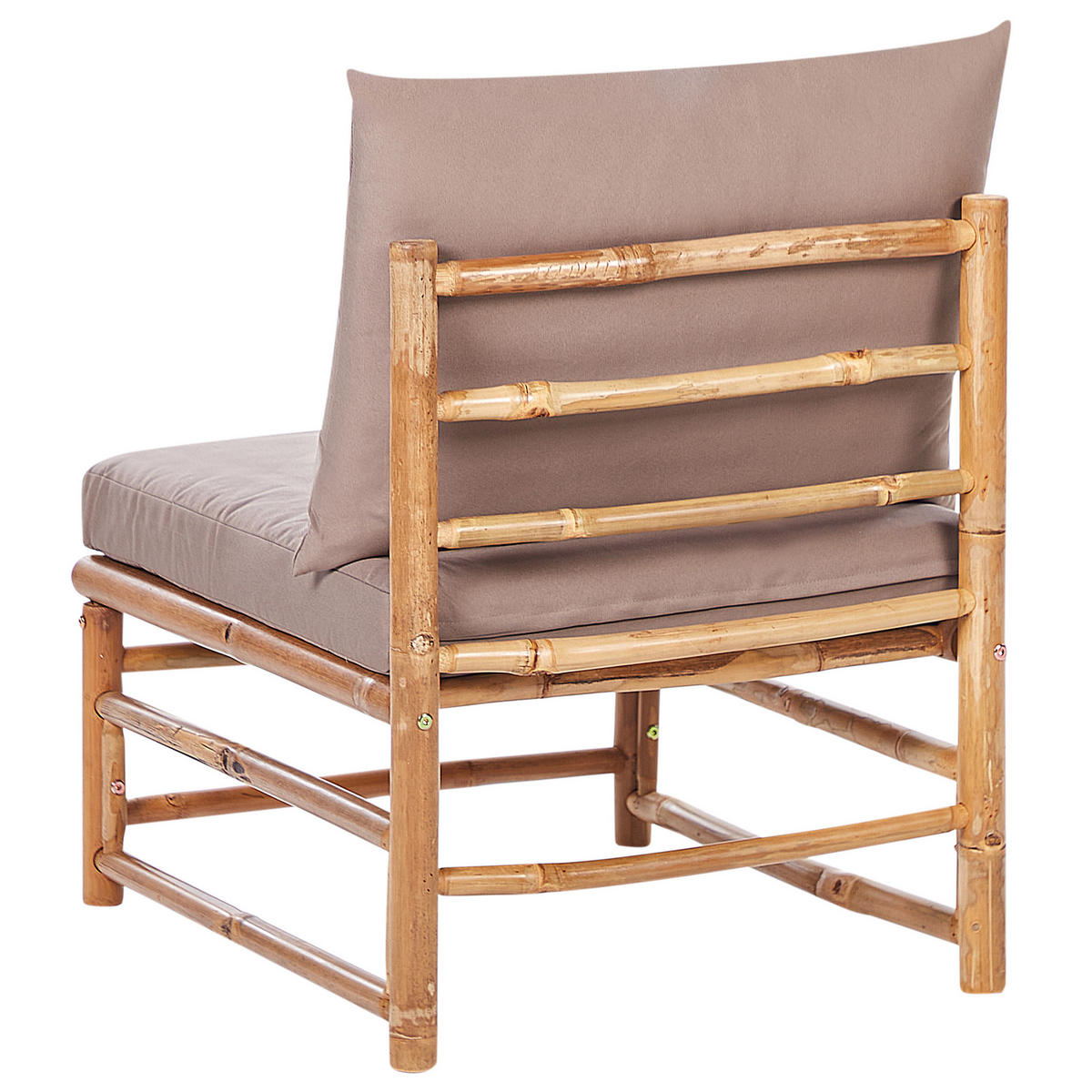 LOUNGE SET 4-Sitzer Bambusholz hellbraun 3-teilig Auflagen taupe Cerreto - Taupe, Holz - Beliani