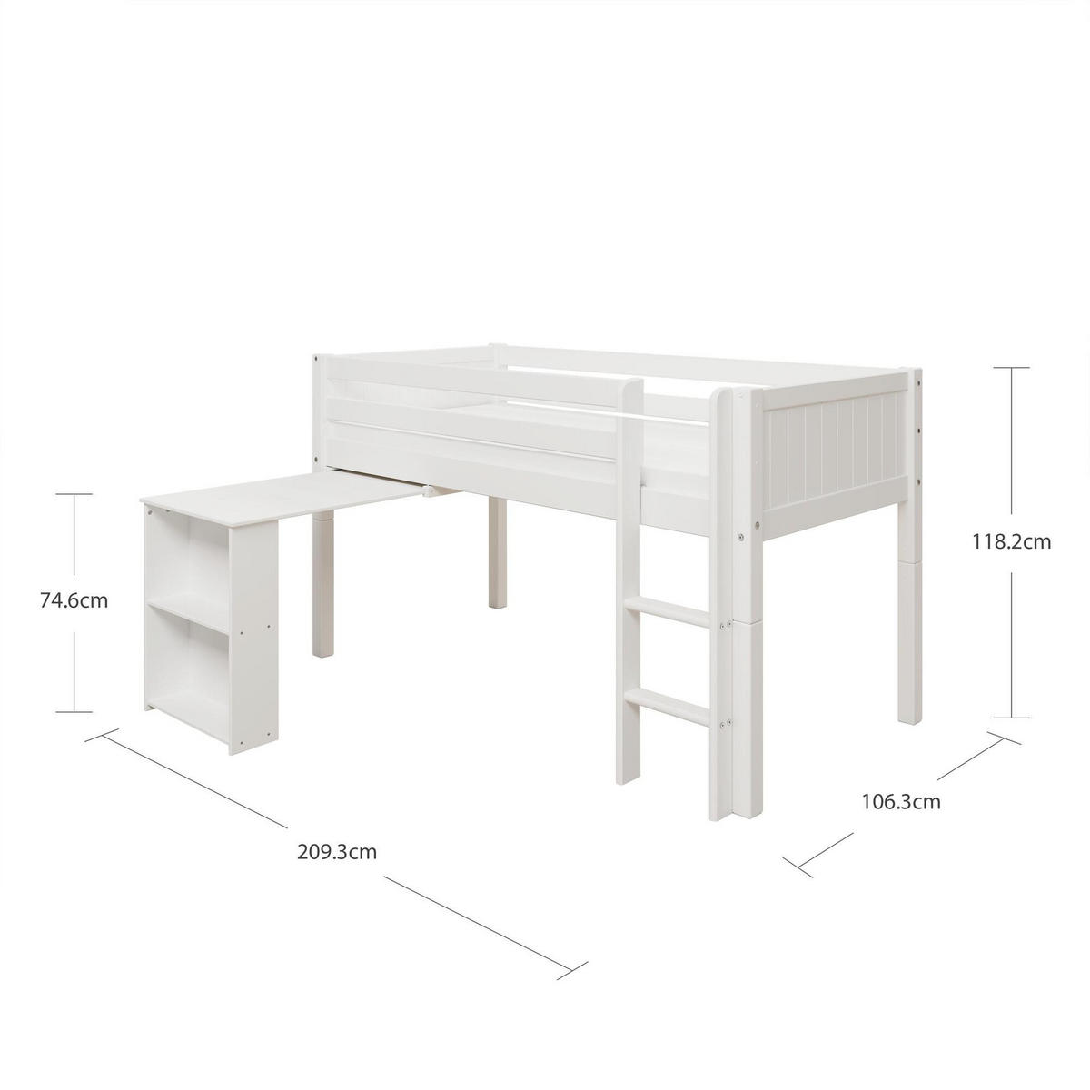 HOCHBETT NORDIC ROMANTIC Weiß 209x106x118 cm - Weiß, Holz - FURNLUX