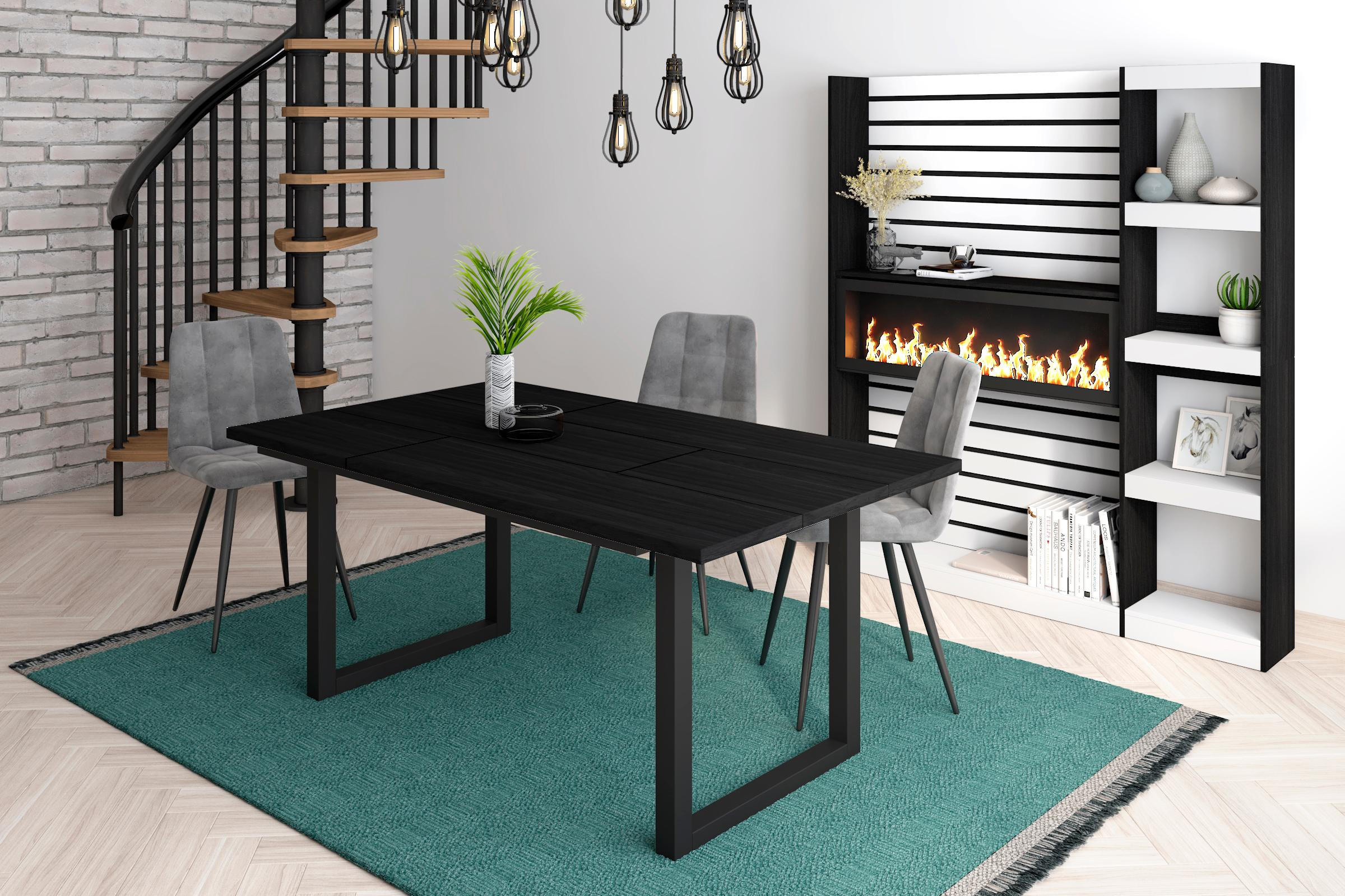ESSZIMMERTISCH für 8 Gäste, schwarz, 167/90/75cm - Schwarz, Holzwerkstoff (90/167/75cm) - Skraut Home