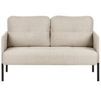2-SITZER-SOFA beige Lahti - Beige/Schwarz, Textil (124/70/70cm) - Beliani