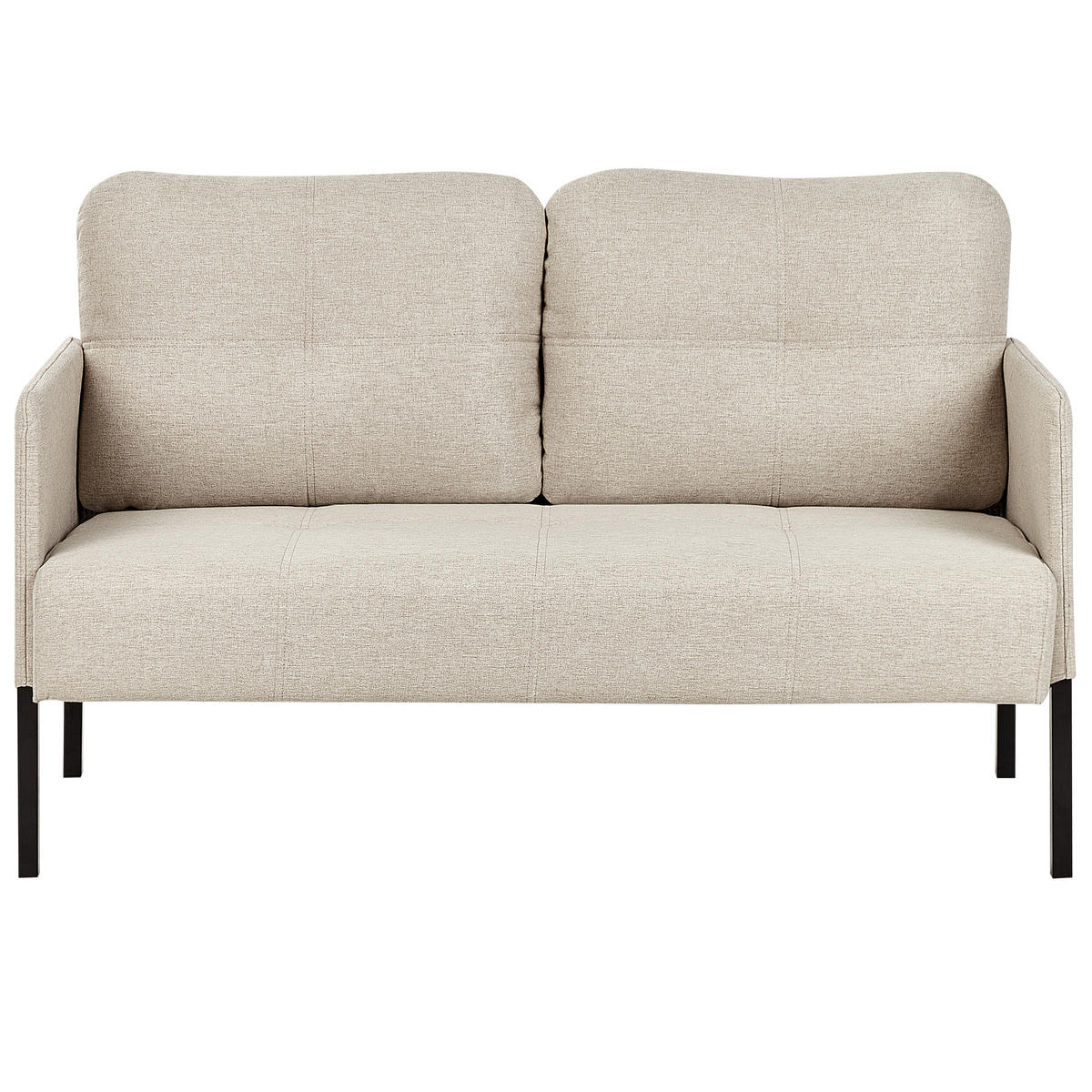 2-SITZER-SOFA beige Lahti - Beige/Schwarz, Textil (124/70/70cm) - Beliani
