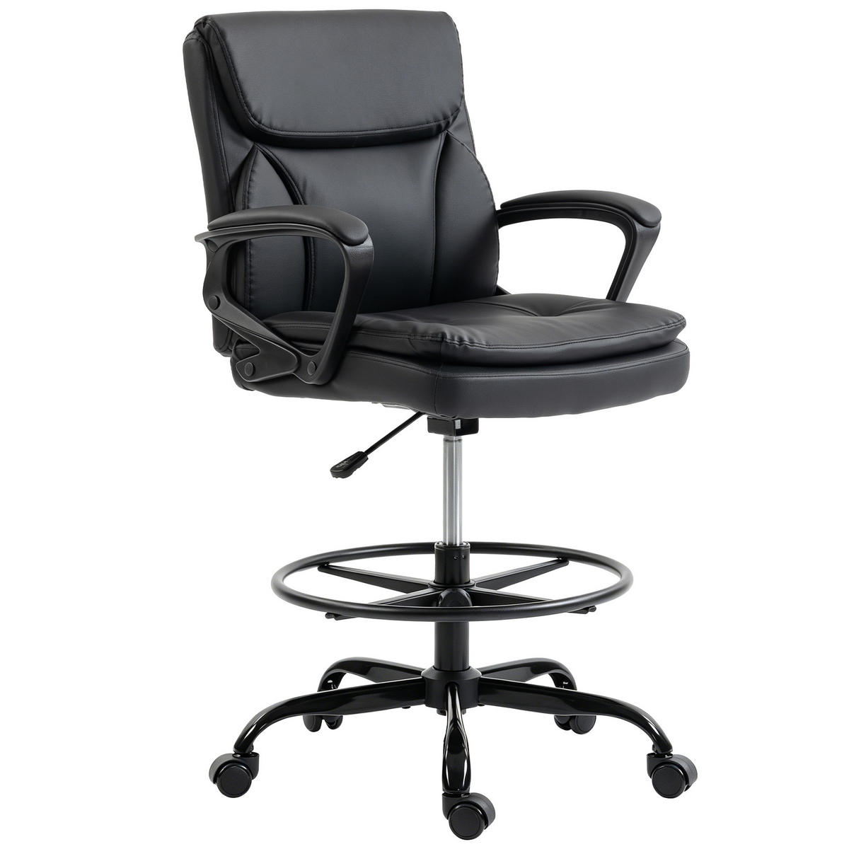 DREHSTUHL DE-11870 höhenverstellbar mit Fußstütze Schwarz - Schwarz, Metall (61/108/61cm) - ComfortXL