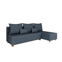 ECKSOFA Lellice L-Form- links oder rechts montierbar, blau - Blau, Holz (214/122cm) - Homesy
