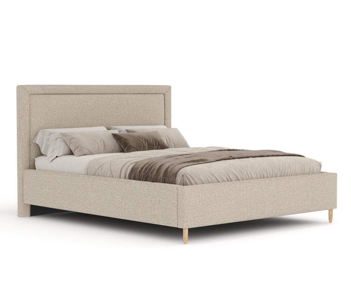 POLSTERBETT Ordina Beige 120/200 cm im Webstoff - Beige/Naturfarben, Holz/Holzwerkstoff (120/200cm) - Maison de Reve