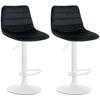 BARHOCKER 2er Set Samt schwarz - Schwarz/Weiß, Textil/Metall (45/89/46cm) - CLP