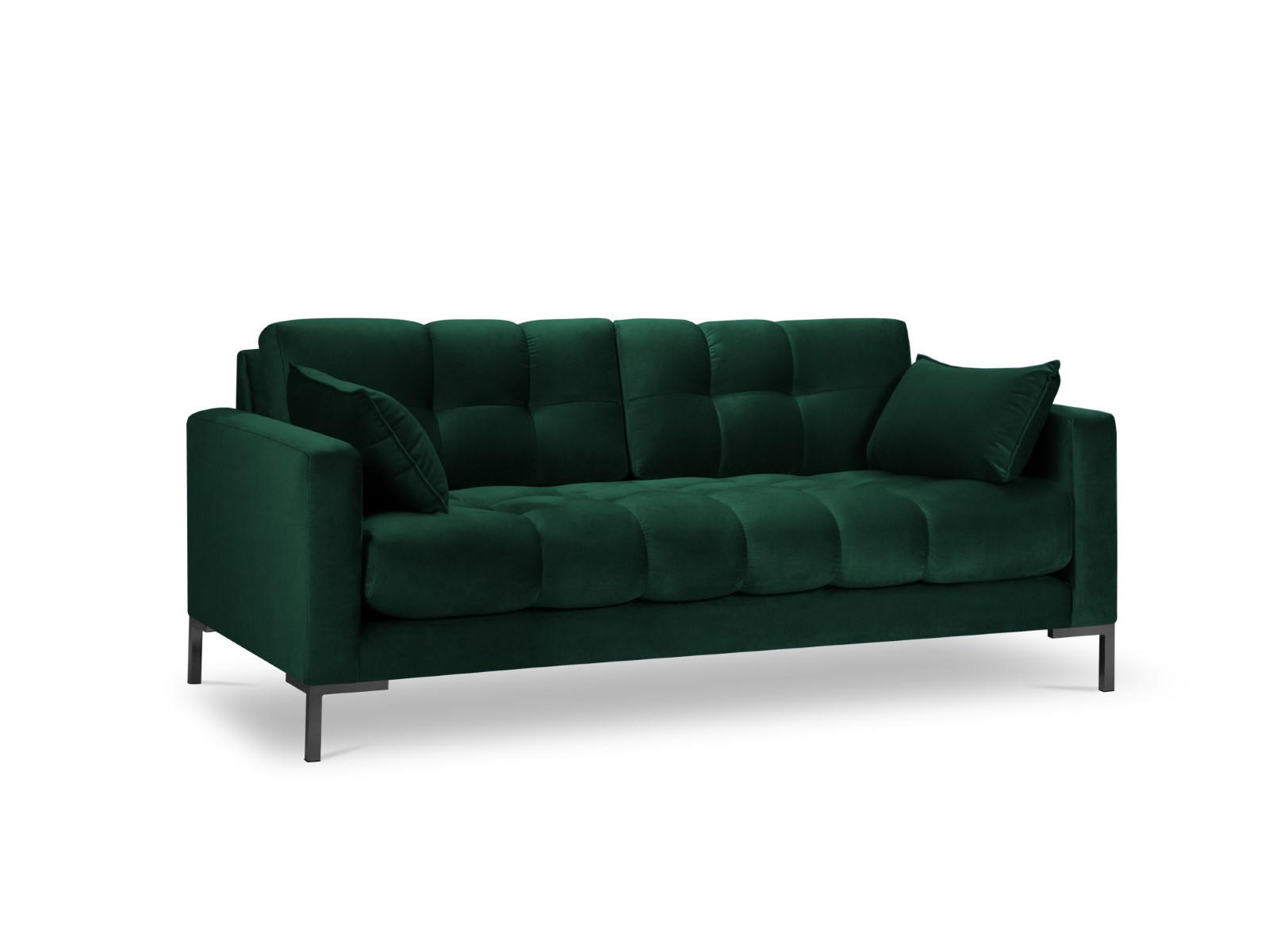 SOFA Mamaia aus Samt flaschengrün 2 Sitzplätze - Grün, Textil (92/75/152cm) - Micadoni