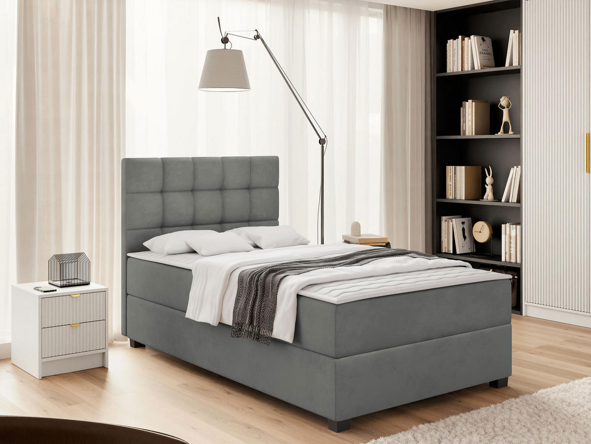 BOXBETT Lind - Schwarz/Grau, Holz/Holzwerkstoff (90/200cm) - MIRJAN24