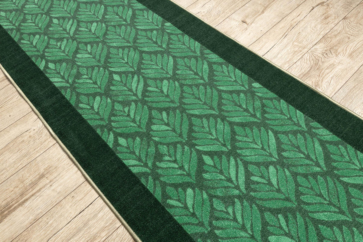 LÄUFER rutschfest LIŚCIE 80/100 cm - Pastellgrün, Textil (80/100cm) - rugsX