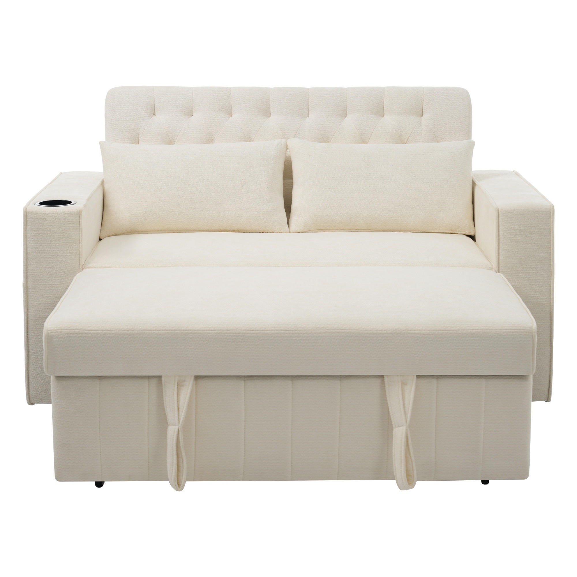 SOFABETT 140/137/84 cm Beige - Beige, Textil (137/84/140cm)