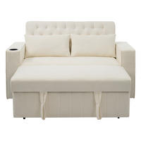 SOFABETT 140/137/84 cm Beige - Beige, Textil (137/84/140cm)