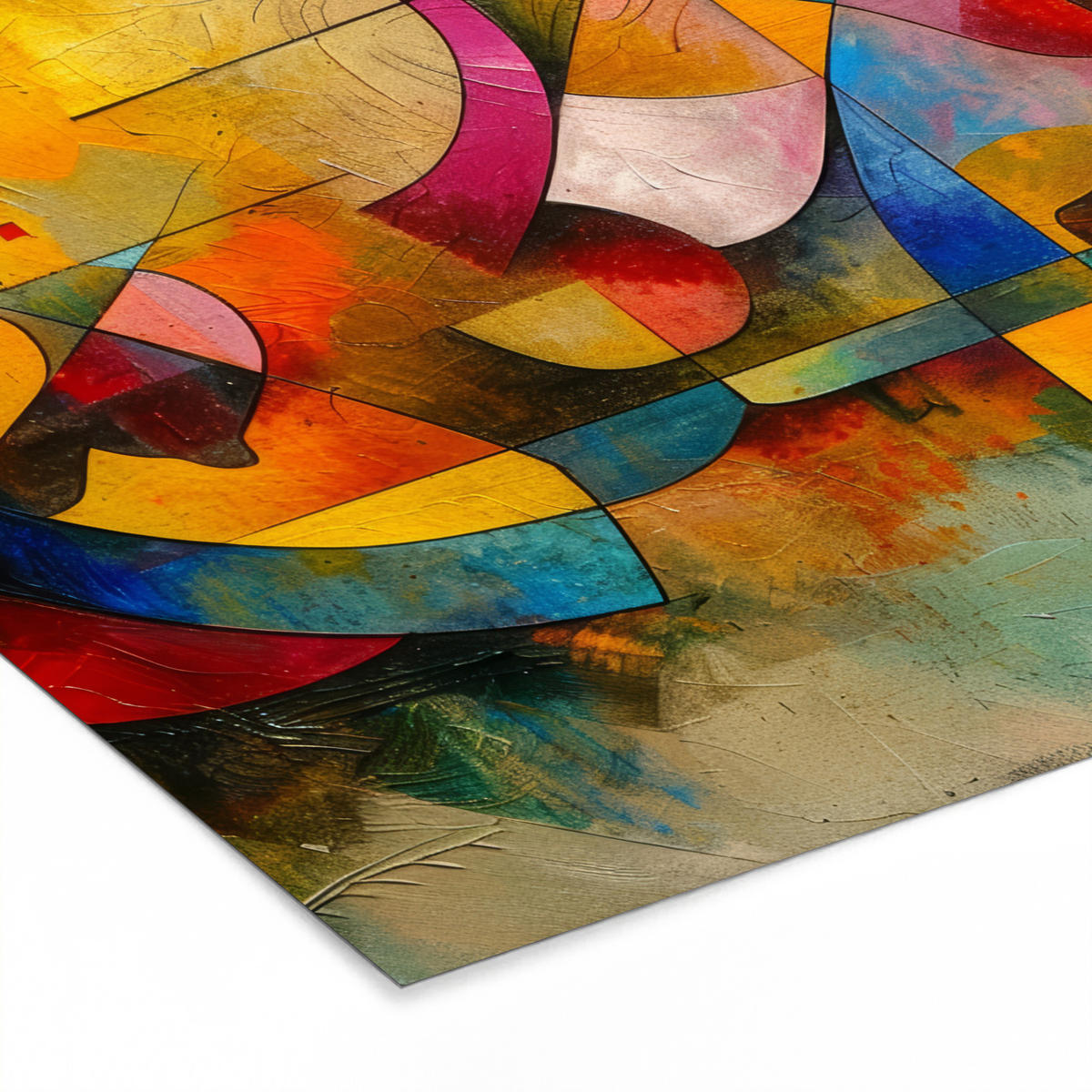 POSTER MIT RAHMEN Kunst - Abstrakt - Modern 40x40 cm - Gelb, Papier (40/40cm) - MuchoWow