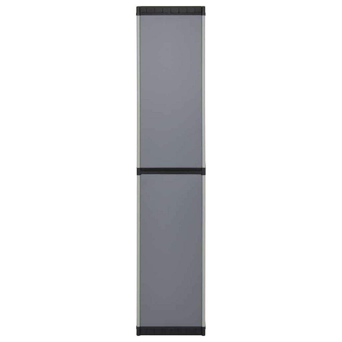 GARTEN-LAGERSCHRANK Mit 3 Böden Grau & Schwarz 34/40/168 Cm - Grau, Kunststoff (40/168/34cm) - vidaXL