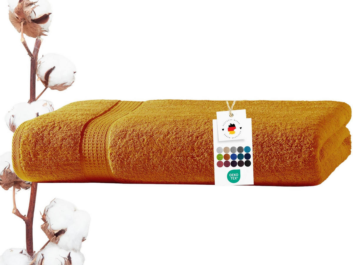 BADETUCH 100x150 cm Frottier Handtücher aus 100% Baumwolle, Orange 500g/m2 - Orange, Textil (100/150cm) - Carpe Sonno