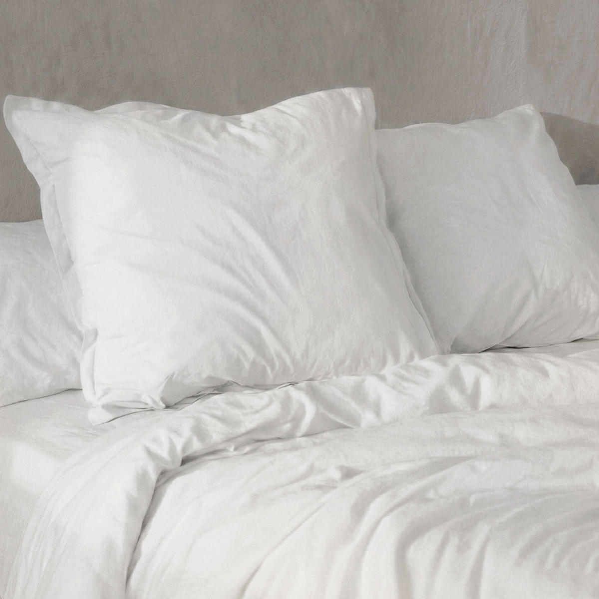 KISSENBEZUG Basic percal Weiss 50x75 cm (x2) - Weiß, Textil (50/75cm) - Happy Friday
