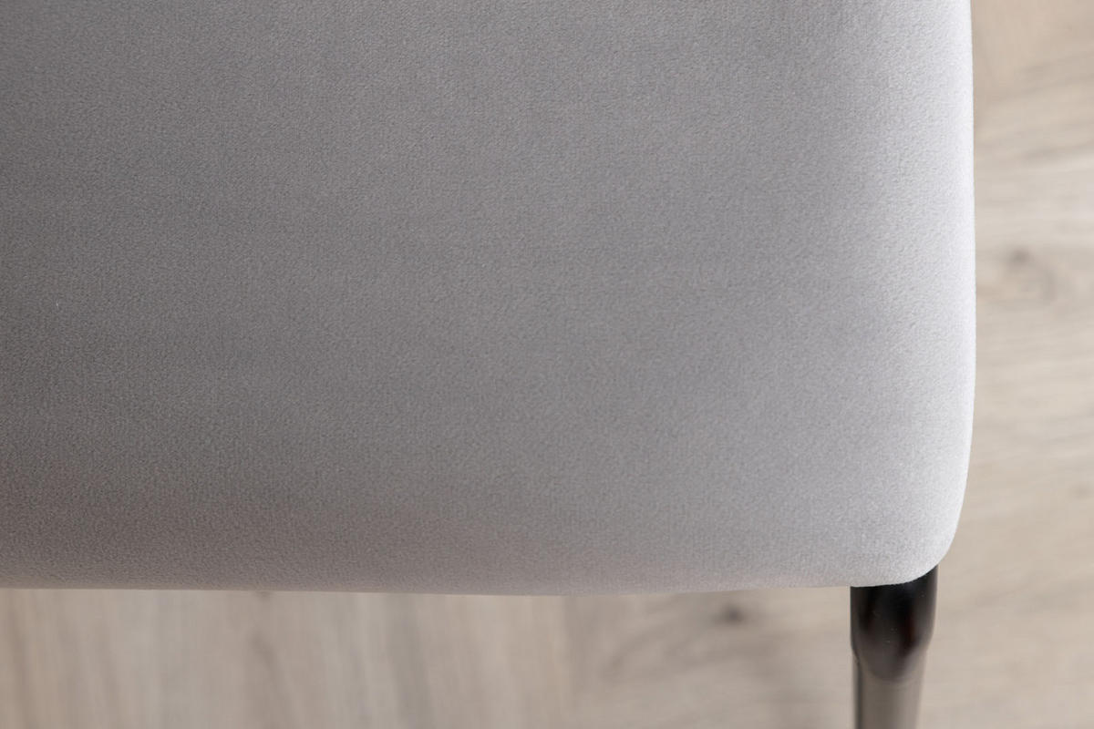 STUHL 2er-Set velours grau - Grau, Holzwerkstoff (40/76/52cm) - ebuy24