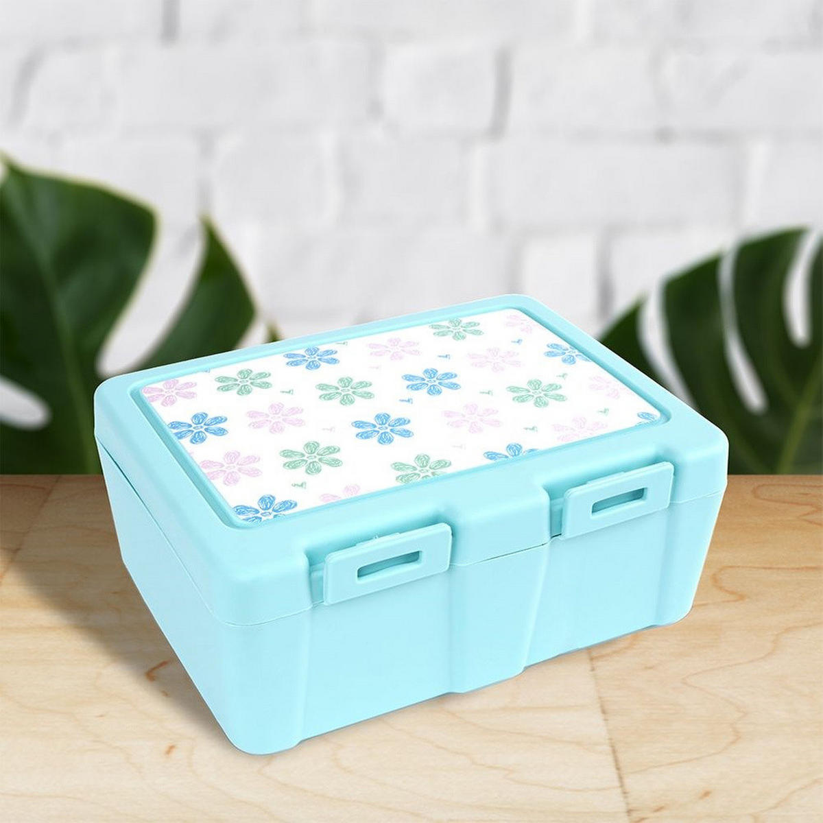 LUNCHBOX mit Besteck 1 l - Blau, Kunststoff (18/7.5/14cm) - Orion 