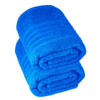 BADETUCH London Karibik Blau 2er Set 100x150 - Hellblau, Textil (100/150cm) - Lashuma